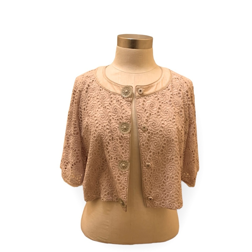 Elie Tahari Tan Lace Jacket - Picture 5 of 9